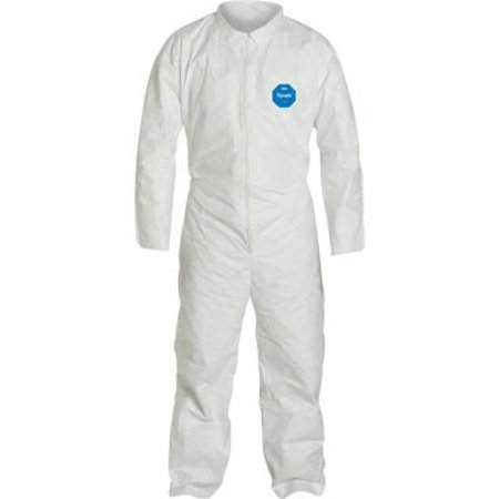 DUPONT DuPont Tychem 2000 Coverall, Hood, Elastic Wrist/Ankle, Stormflap, Bound Seam, Yellow, 4X, 12/Qty QC127BYL4X001200